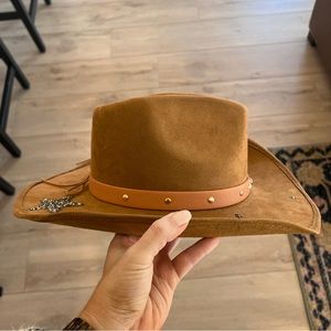 Brown suede cowboy hat